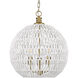 Florence 3 Light 19 inch Brushed Champagne Bronze Pendant Ceiling Light in White Raphia